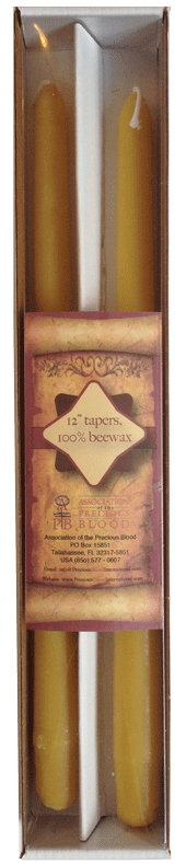 100% beeswax 12 in tapered candlesticks, one pair